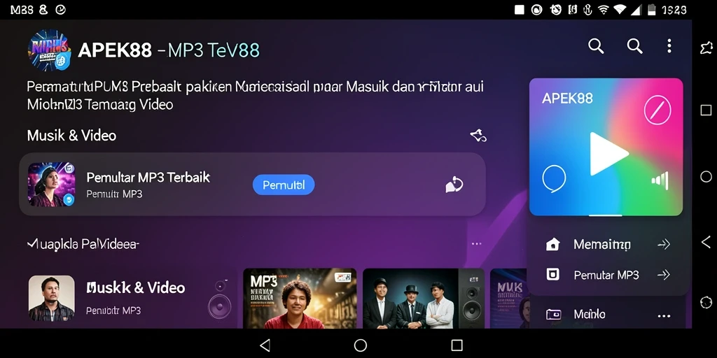 Antarmuka APEK88 yang sederhana dan mudah digunakan untuk Pemutar MP3.