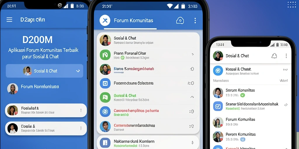 Antarmuka utama D200M menampilkan forum komunitas yang aktif.