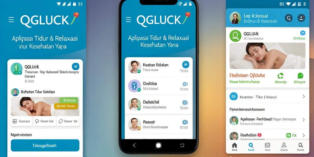Antarmuka aplikasi QGLUCK dengan fungsi Tidur & Relaksasi yang mudah digunakan.