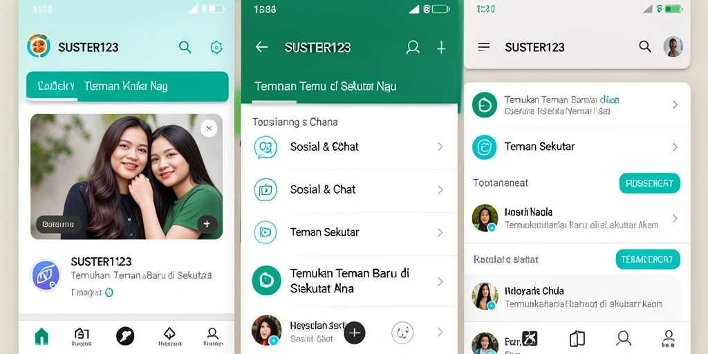 Antarmuka pengguna SUSTER123 yang sederhana dan menarik.