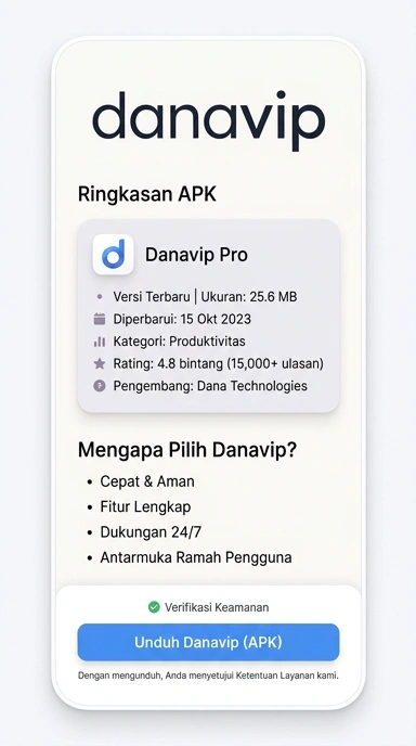 Tampilan halaman APK danavip