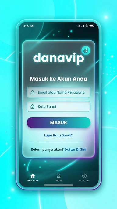 Tampilan halaman login danavip